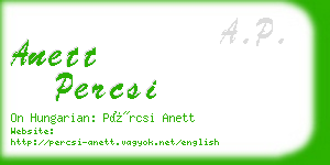 anett percsi business card